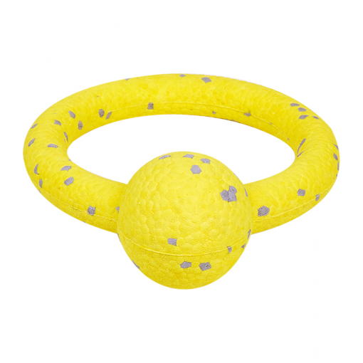 FOFOS Durable Puller with Ball Dog Toy Yellow - Image 3