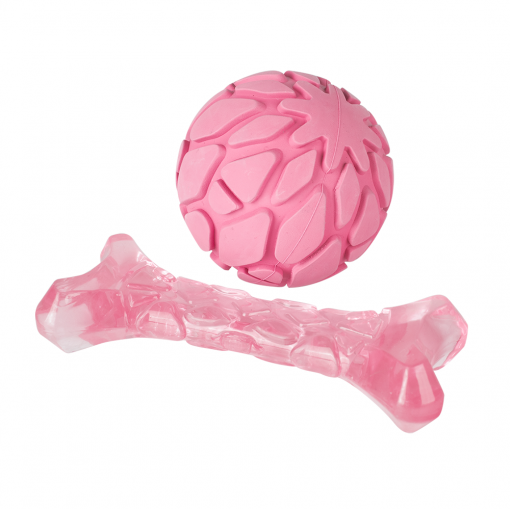 FOFOS Milk Bone & Ball Puppy Toy Pink - Image 2