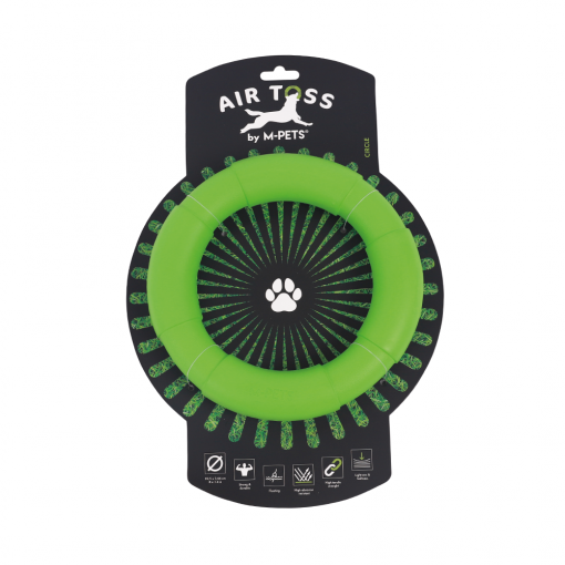 M-PETS Air Toss Circle Green Dog Toy