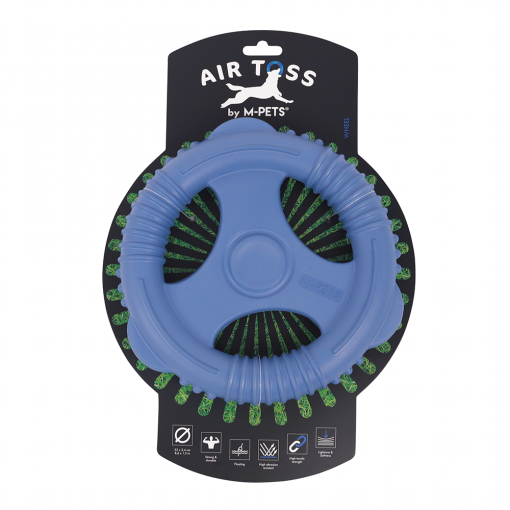 M-PETS Air Toss Wheel Blue Dog Toy