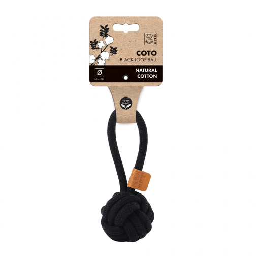 M-PETS Coto Black Loop Ball S Eco Friendly Dog Toy-6.5CM