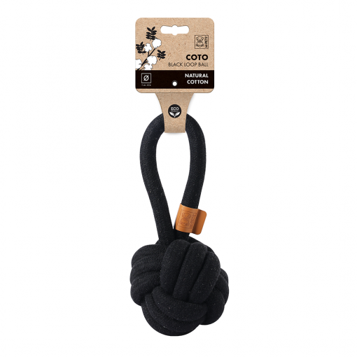 M-PETS Coto Black Loop Ball L Eco Friendly Dog Toy-11cm