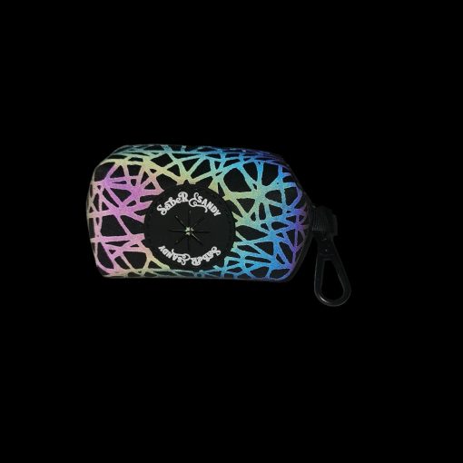 Reflective Visibility Poo Bag Holder Cobble Stone Print-BLACK - Image 2