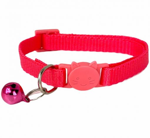 Plain Break Away Buckle Cat Collar Bright Pink