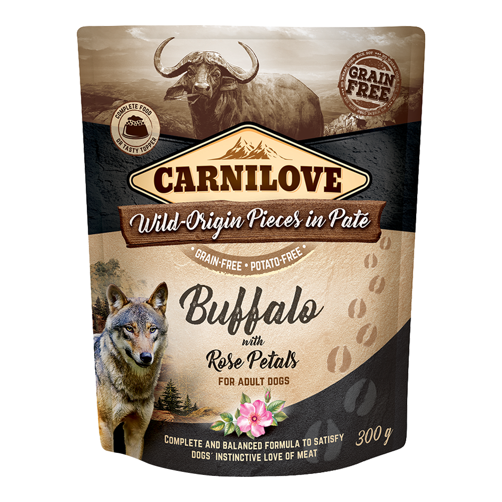 Carnilove Buffalo with Rose Blossom for Adult Dogs (Wet Food Pouches)