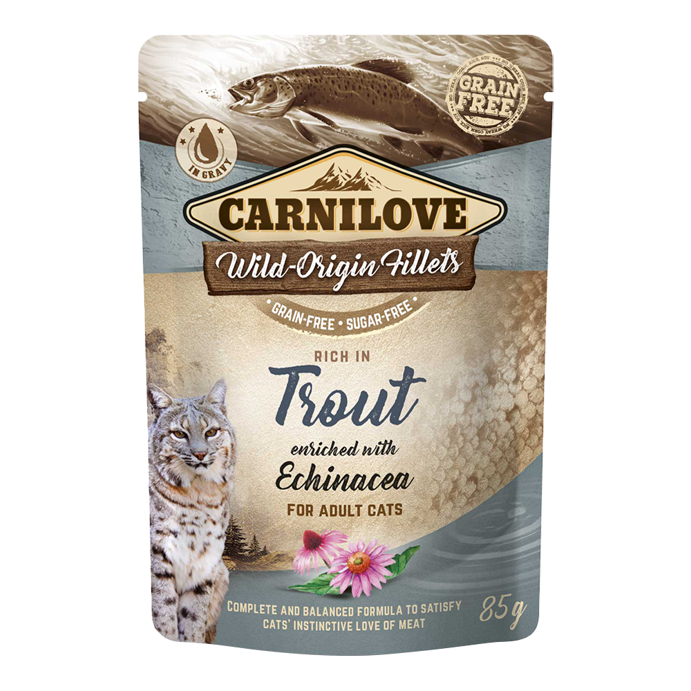 Carnilove Trout enriched with Echinacea for Adult Cats (Wet Food Pouches)