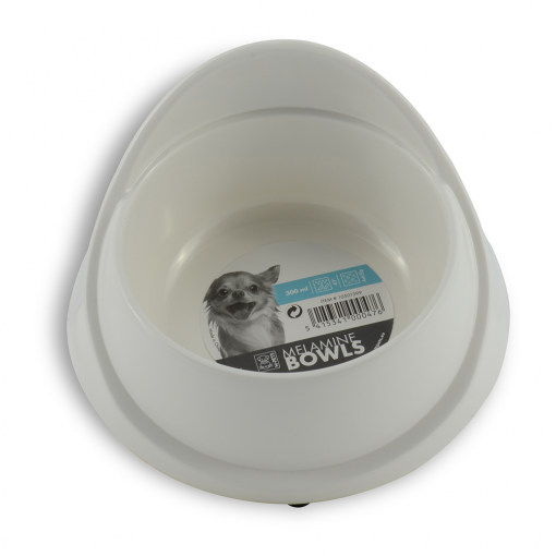 M-PETS Melamine Single Fashion Bowl White 300ml