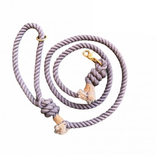 Organic Cotton Rope Leash Grey