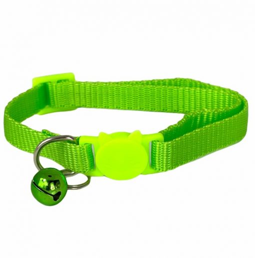 Plain Break Away Buckle Cat Collar Lime Green